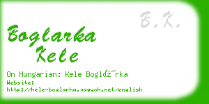 boglarka kele business card